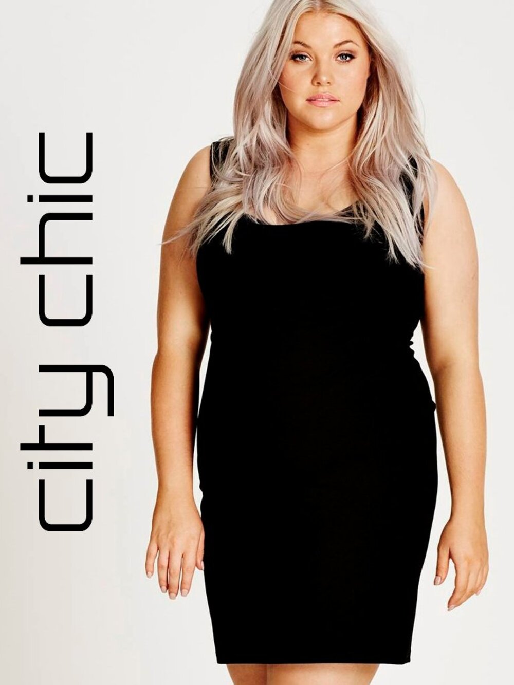 CITY CHIC ~ Black Plus Size Sleeveless Bodycon Dress ~ M/18W ~ NWT